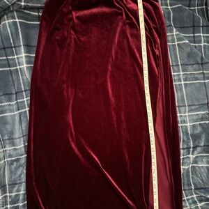 Elegant Velvet Burgundy Skirt